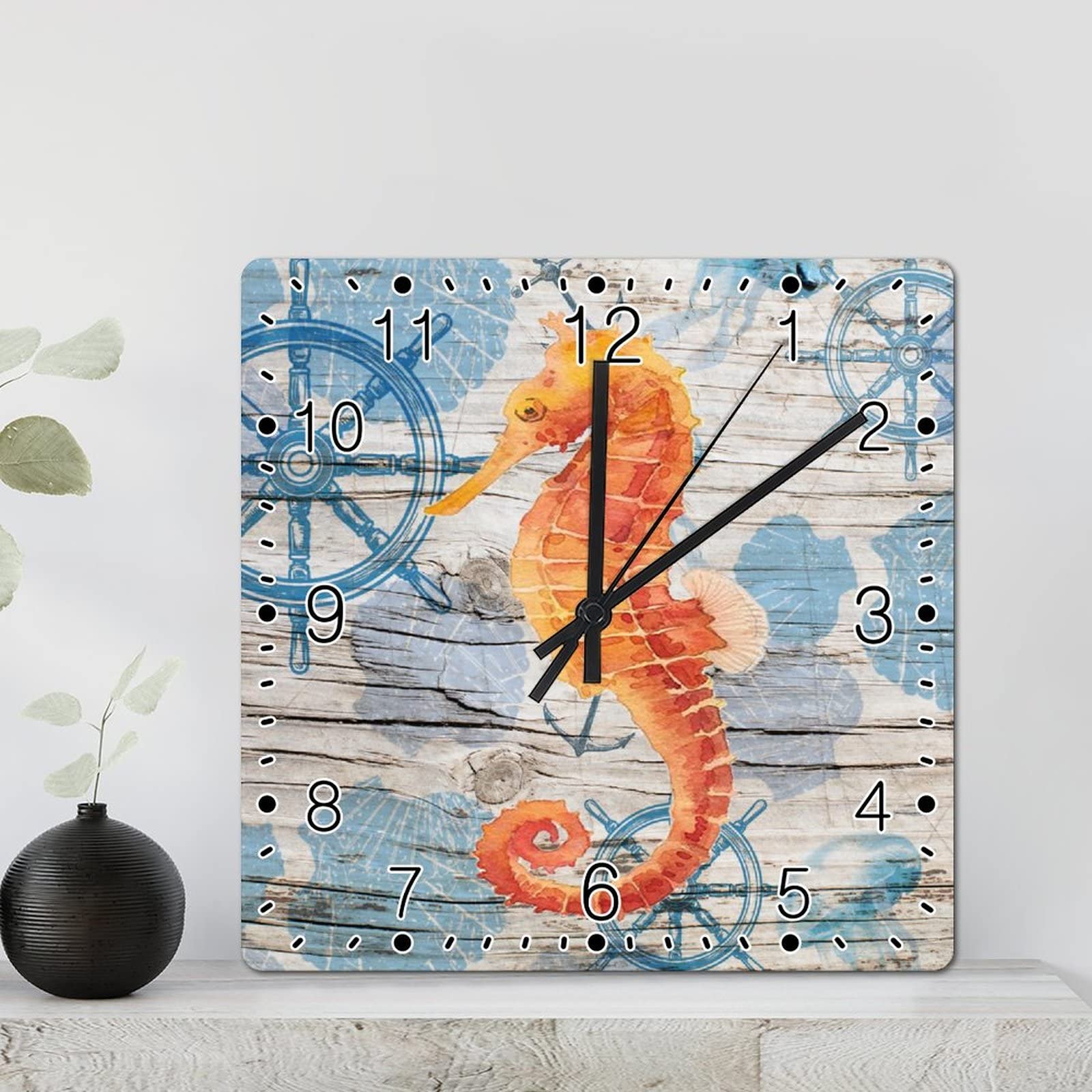 Horloge murale en bois rustique au design soigné avec mécanisme à quartz