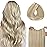HOTBANANA Wire Hair Extensions, 14 inch 75g Ash Blonde Highlighted Platinum Blonde Fish Line Hair Extensions Real Human Hair Straight Invisible Wire Hair Extensions Remy Hair Extensions