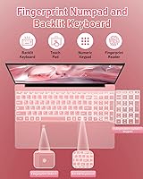 Vista 4 de 15.6“ Rose Gold Laptop with Backlit Keyboard and Fingerprint Reader,16GB RAM 512GB NVMe SSD,Webcam,WiFi 5,BT 4.2,HDMI,USB,Cheap Laptops Computer for