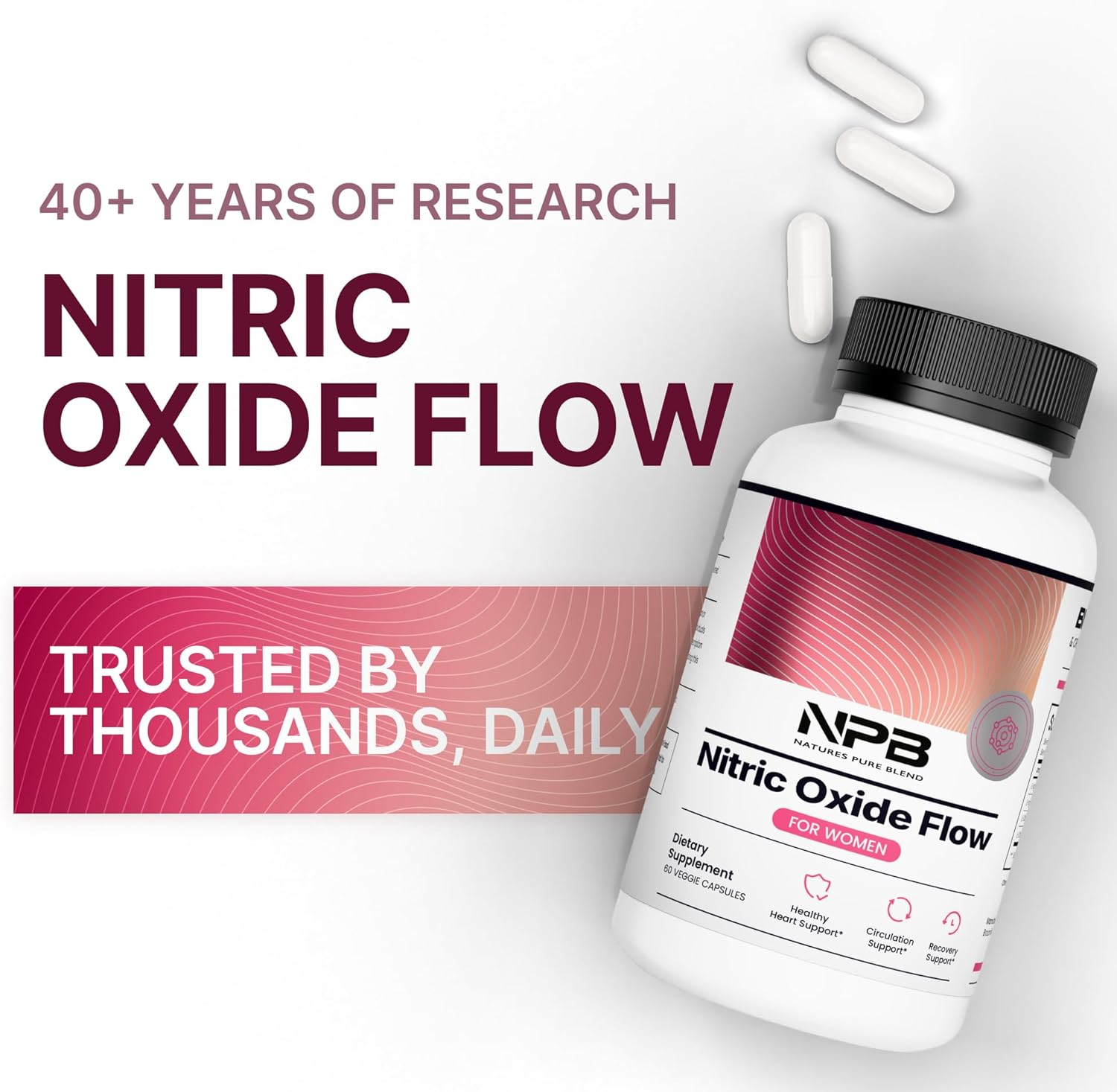 Nature's Pure Blend Nitric Oxide Supplements for Women – L-Arginine L-Citrulline – Heart Support & Flow Circulation Booster – 1500MG L Arginine and L Citrulline, Preworkout, Bodybuilding - Image 7