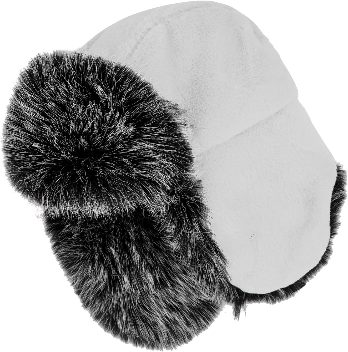 PURFUN Fuzzy Faux Fur Ushanka Russian Hat for Men Women, Winter Plush Full Hood Earflap Cap Cycling Ski Hunting Trapper Hat