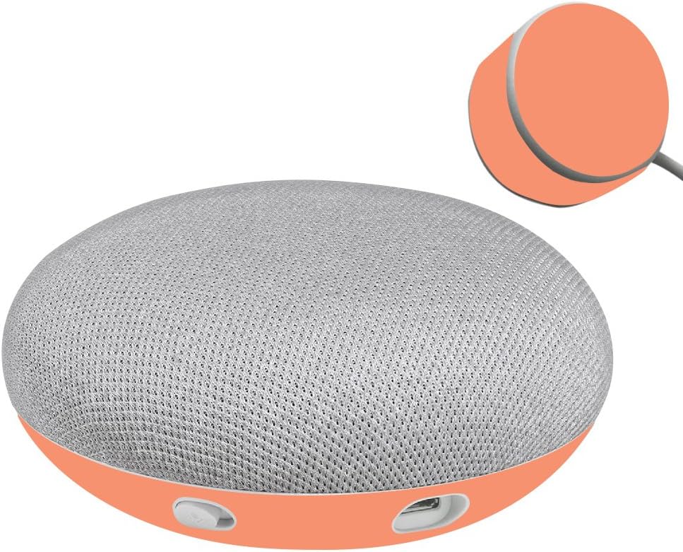 MightySkins Skin Compatible with Google Home Mini - Solid Peach | Protective, Durable, and Unique Vinyl Decal wrap Cover | Easy to Apply, Remove, and Change Styles | Made in The USA