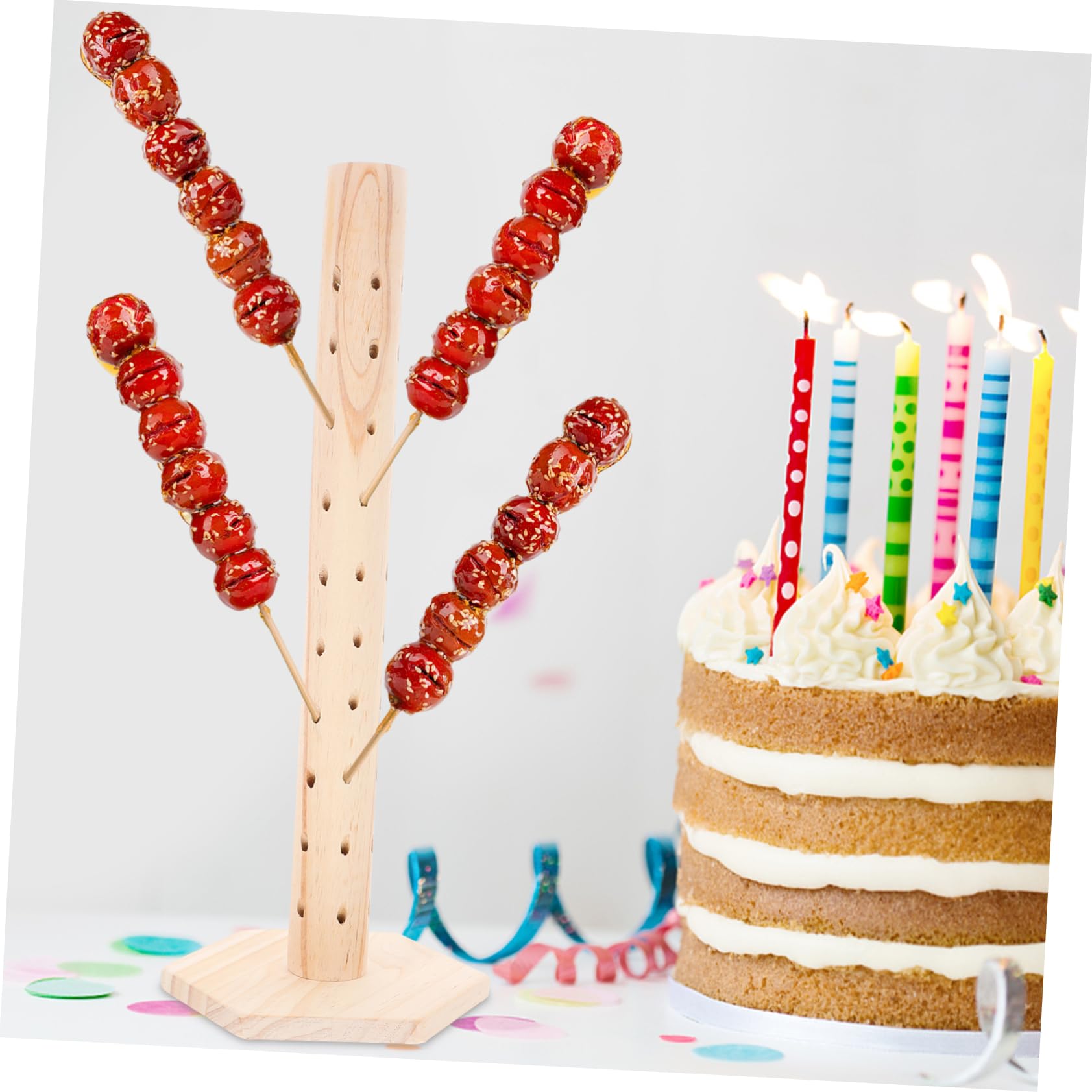 SOLUSTRE 1juego Soporte De Lollipop De Madera Para Exhibición Estante De Postres y Candy Bar Diseño Simple y Práctico Para Cumpleaños