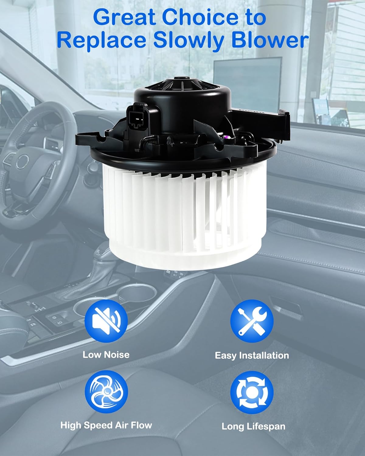 AC Blower Motor Fan 700269 Compatible with Buick Allure 2010，for Lacrosse 2010-2016,for Regal 2011-2015,for Chevrolet Cruze 2011-2015,for Malibu 2013-2015 Front Automotive Heater Blower