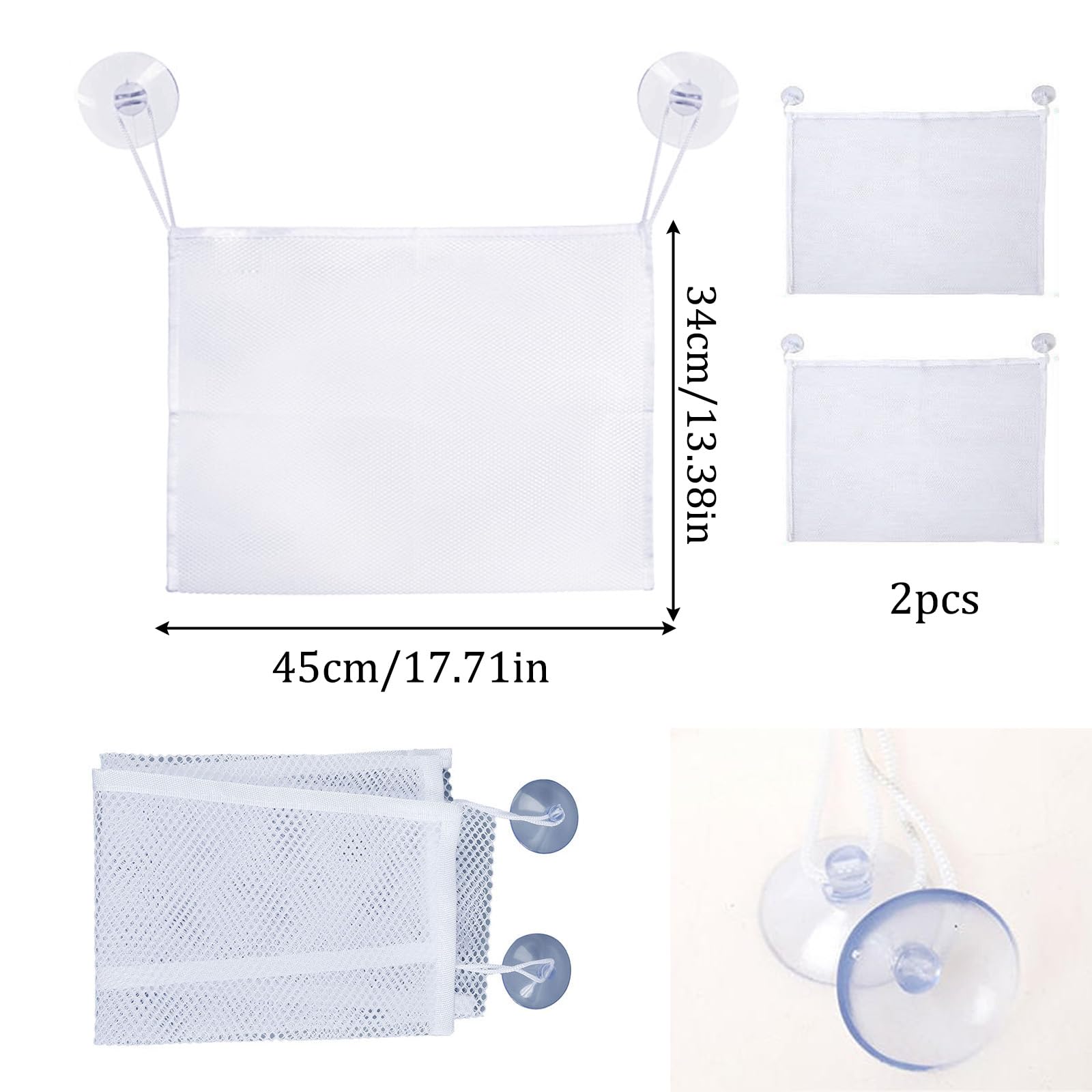 Torba na zabawki wanna, organizery zabawek łazienkowych 34x45 cm z samoprzylepnymi haczykami, torba do przechowywania wanny, siatka szybkoschnąca do łazienki i salonu