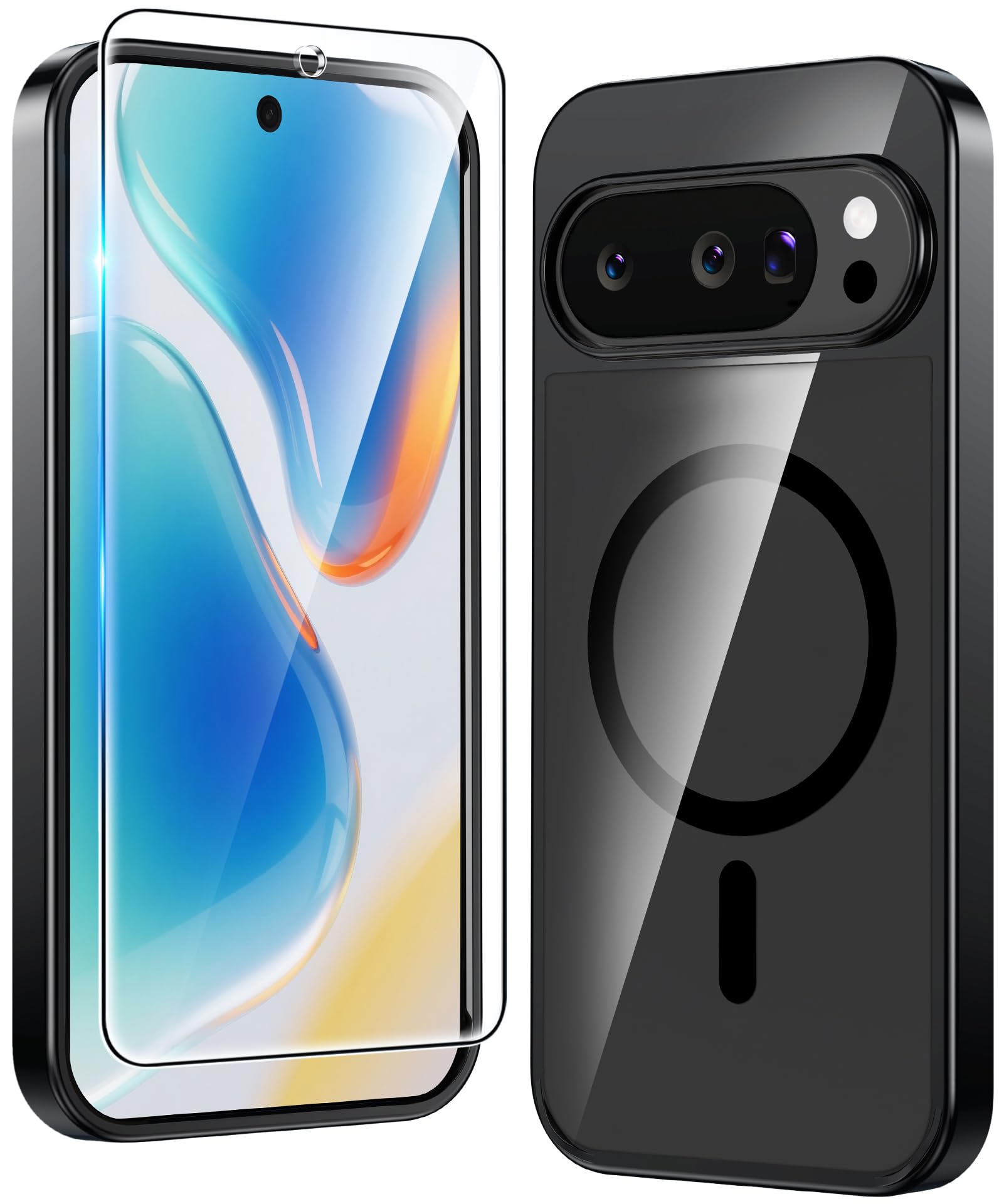 FNTCASE for Google Pixel-10-Pro XL Case Clear Pixel 9 Pro XL PhoneCase | Screen Protector, Compatible with Magsafe, Anti Yellowing, Magnetic, Shockproof Protective, Transparent Cell Phone Cover