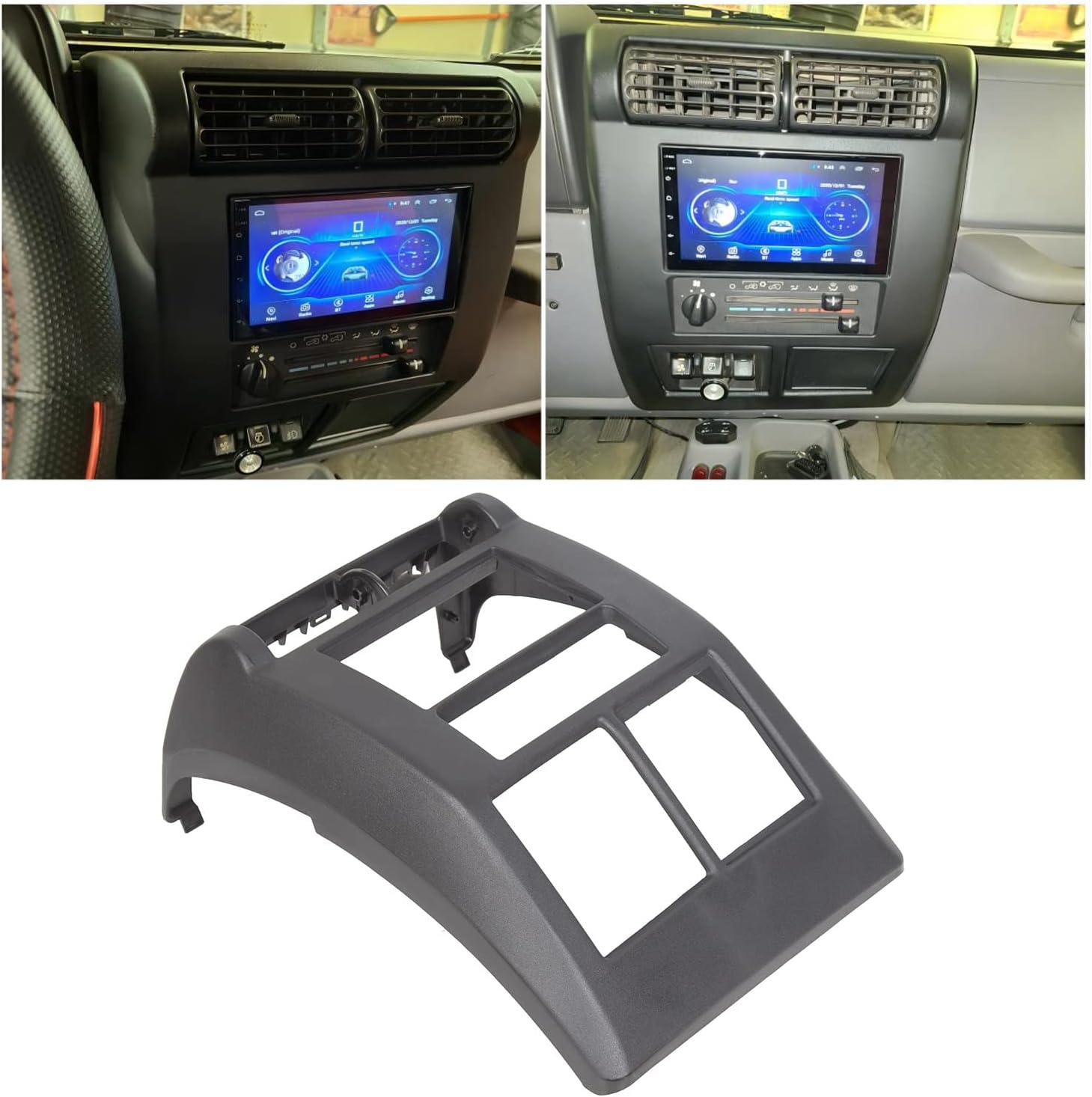 JMTAAT Compatible with 1997-2002 Jeep Wrangler TJ Double Din Radio Stereo Install Dash Kit