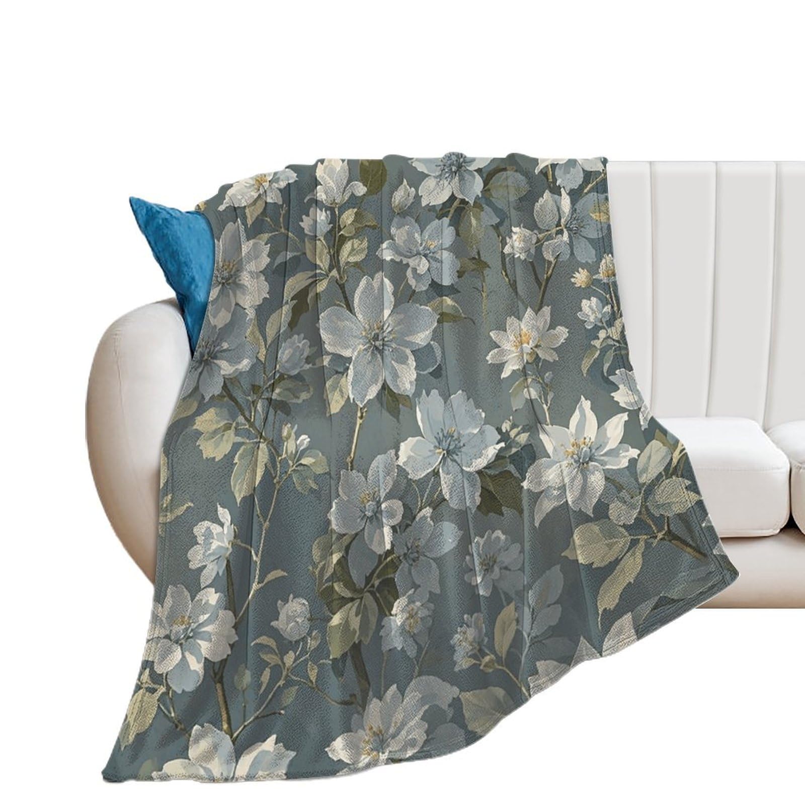 Couverture de lit en flanelle grise 152x203 cm pour canapé et lit