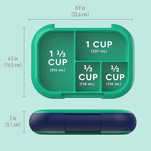 Miniatura 4 de Bentgo® Lonchera Chill para niños (verde/azul marino) con utensilios de plástico reutilizables para niños (azul)