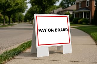 Pay On Board White Red Black Folding Coroplast A-Frame with Double-Sided 23in x23in