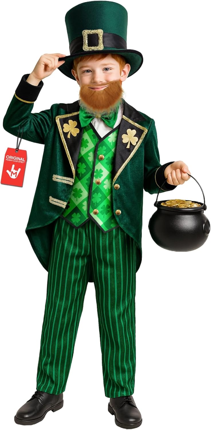 Morph Leprechaun Costume Kids Boy, Boys Leprechaun Costume, St Patricks Day Costumes Kids, Full St Patricks Outfit Boys