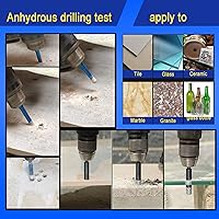 Vista 6 de Juego de 6 brocas de diamante seco, juego de sierra de diamante para granito, vidrio, cerámica, azulejos, mármol, porcelana, 1/4 pulgadas, 5/16