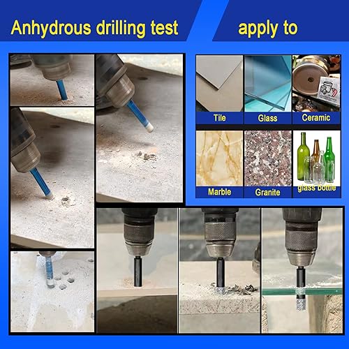 Miniatura 6 de Juego de 6 brocas de diamante seco juego de sierra de agujero de diamante para granito vidrio cerámica azulejos mármol porcelana 14 516 38 12 916