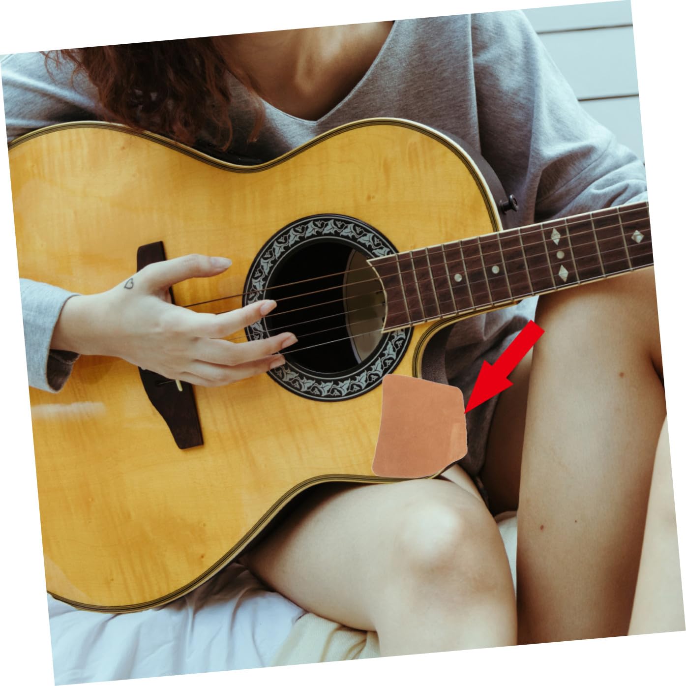 Rough Cowhide Anti-skid Pad for Musical Instruments Double-sided Adhesive Non-slip Mat Wear-resistant Accessory for Pipa Erhu Guitar And Folk Instruments
