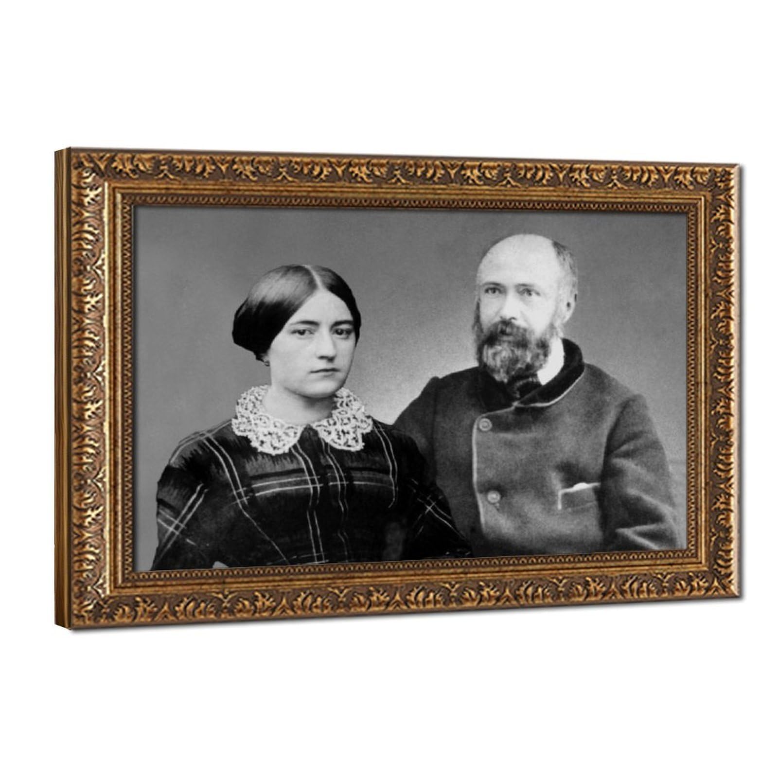 WCYB Saint Zélie And Louis Martin Portrait Prints Posters Canvas Deco Paintings Wall Art For Office Hangable Frame 16" L X 24" W