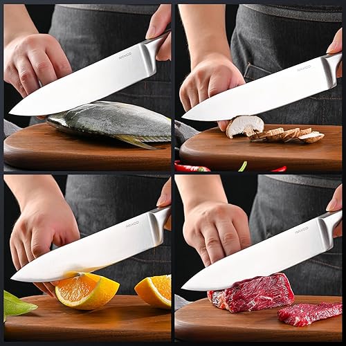 Miniatura 3 de RAXCO Cuchillo de chef de acero de espiga completa, cuchillo de cocina con mango hueco, juego de cuchillos de chef perfectamente equilibrados para