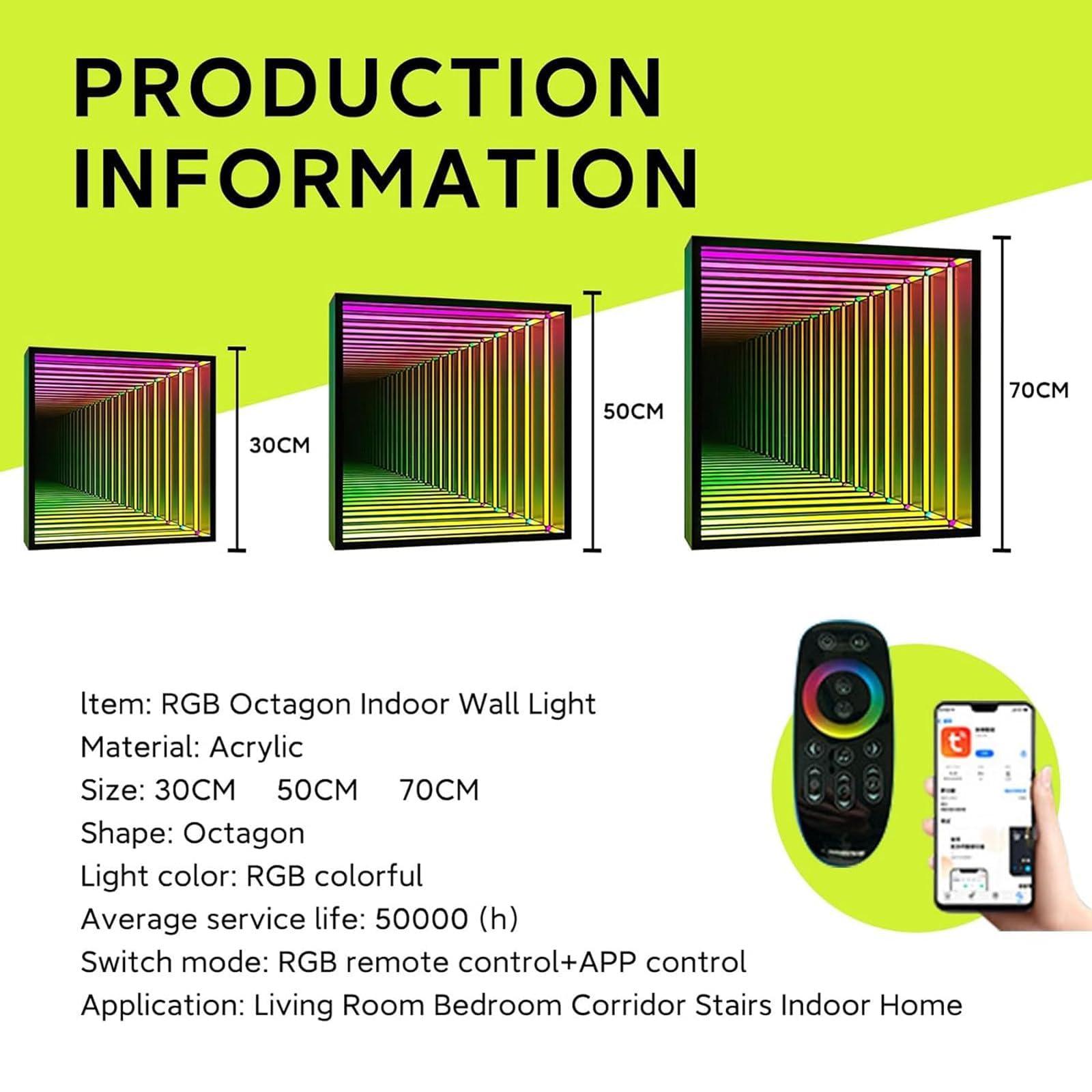 Lampa tunelowa Infinity z lustrem, 40 cm, LED, lampka nocna 3D, do domu i biurka, dekoracja sensoryczna do salonu i na imprezy