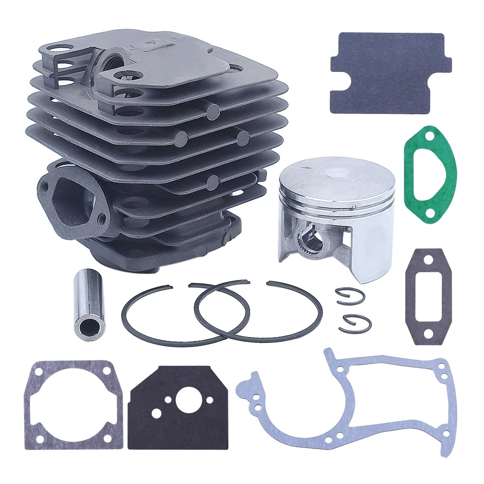 Kit de pistón de Cilindro de 45 mm y Juego de Juntas de carburador for Motosierra de Gasolina de 45 CC, 52 CC y 58 CC.