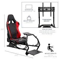 Vista 3 de VIVO Racing Simulator Cockpit with TV Mount, Wheel Stand, Gear Mount, Chair and Frame Only, Fits Logitech, Thrustmaster, Fanatec, Compatible with