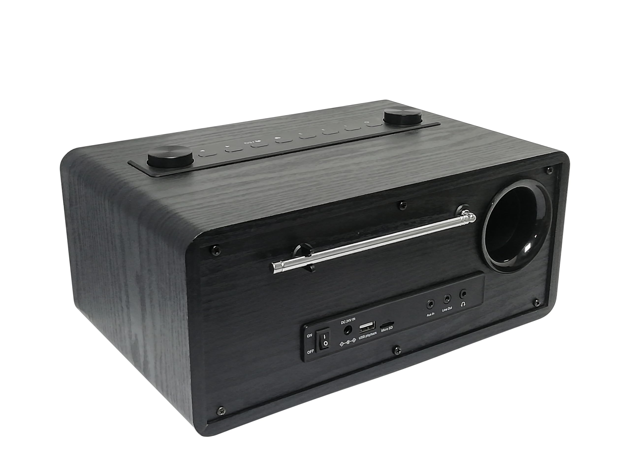 MAXXO Radio Internet DAB+ DT06 - Boîtier en bois - 2 x 20 W RMS, Bluetooth, Wi-Fi, USB, UPnP/DLNA, réveil et télécommande