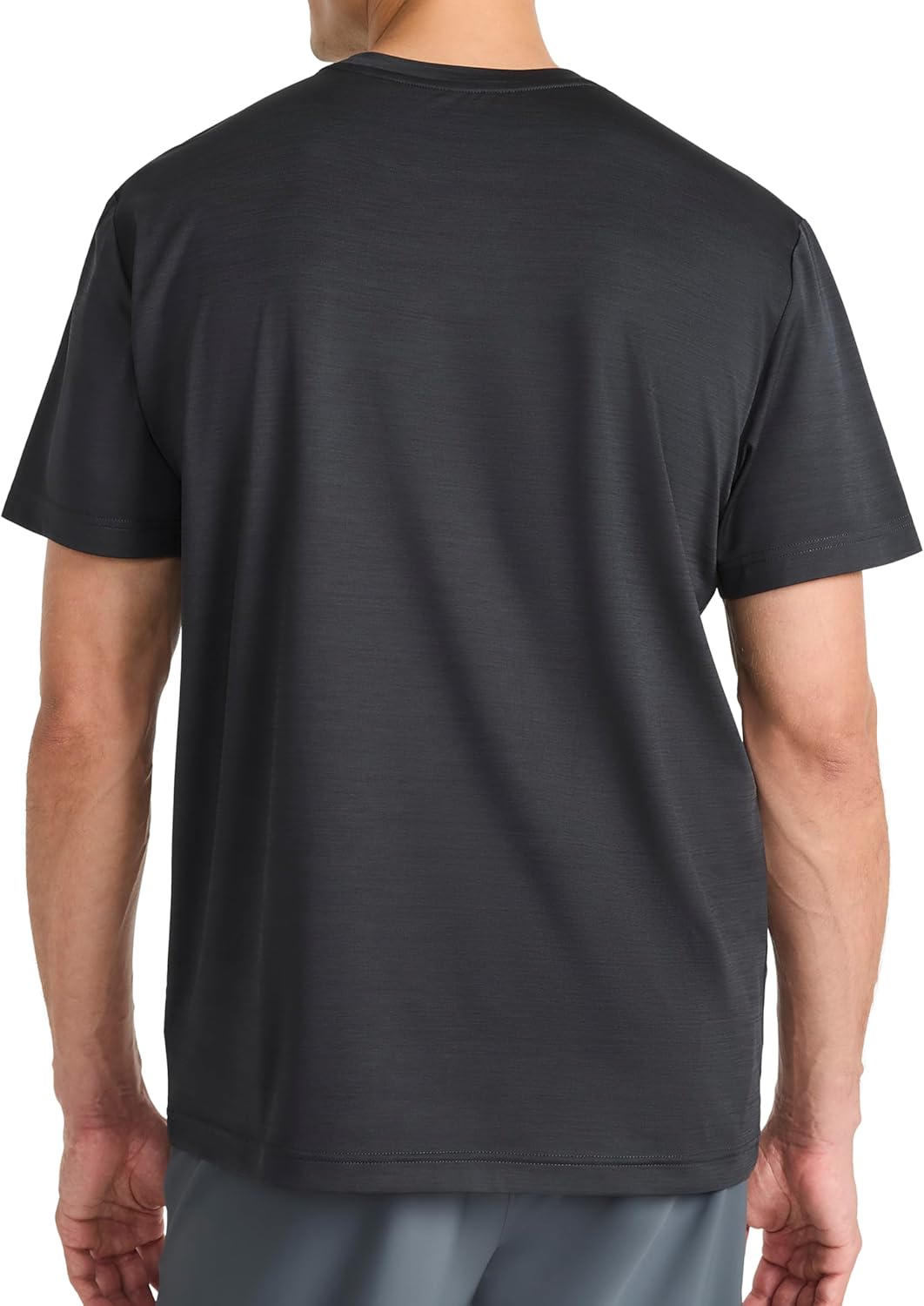 Reebok Mens Reflective Small Logo Crewneck T-Shirt, Standard Fit, Lightweight Cool Touch Jersey Fabric - Image 2