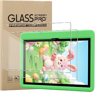 2 stycken härdat glas för TT.KIDS Kids Tablet 10 tum/K106 10 tum | NUCNOK Skyddsfilm med hög klarhet 9H [anti-rep], bubbelfri och hög känslighet