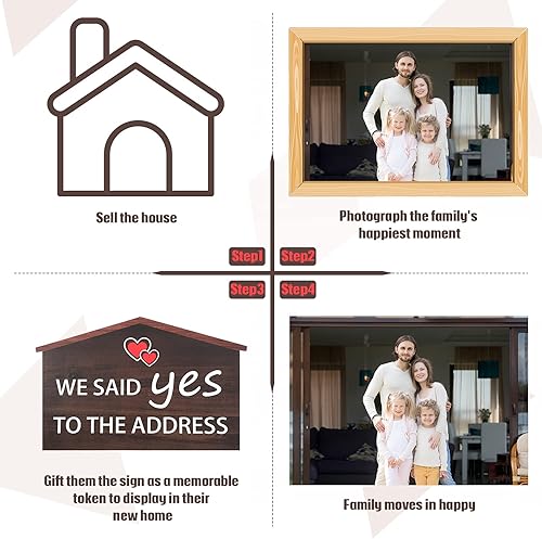 Miniatura 5 de Letrero con forma de casa de llave de 16.7 pulgadas para redes sociales, suministros de agente de doble cara, suministros y letreros para fotos con