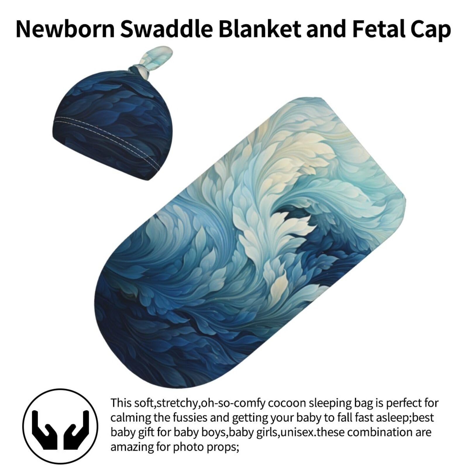 3d fiori Swaddle coperta e cappello set per neonati avvolgente accogliente per neonati bambino comfort 29x53 cm