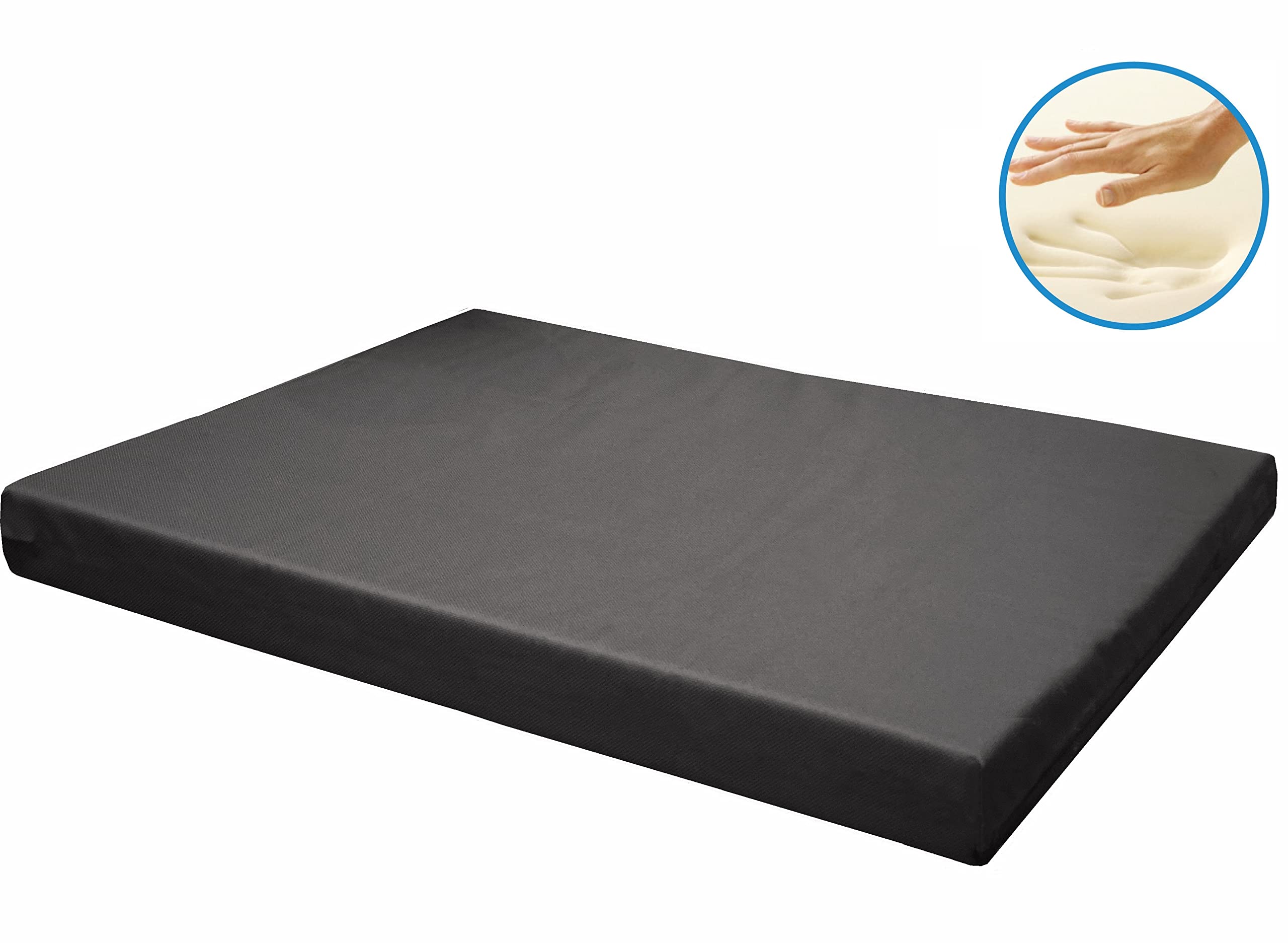 Dogbed4less Memory Foam Platform Dog Bed, Crate Mattress for Orthopedic Joint Relief with Waterproof Removable Cover Extra Large 45X27X3 Space Gray - image 5