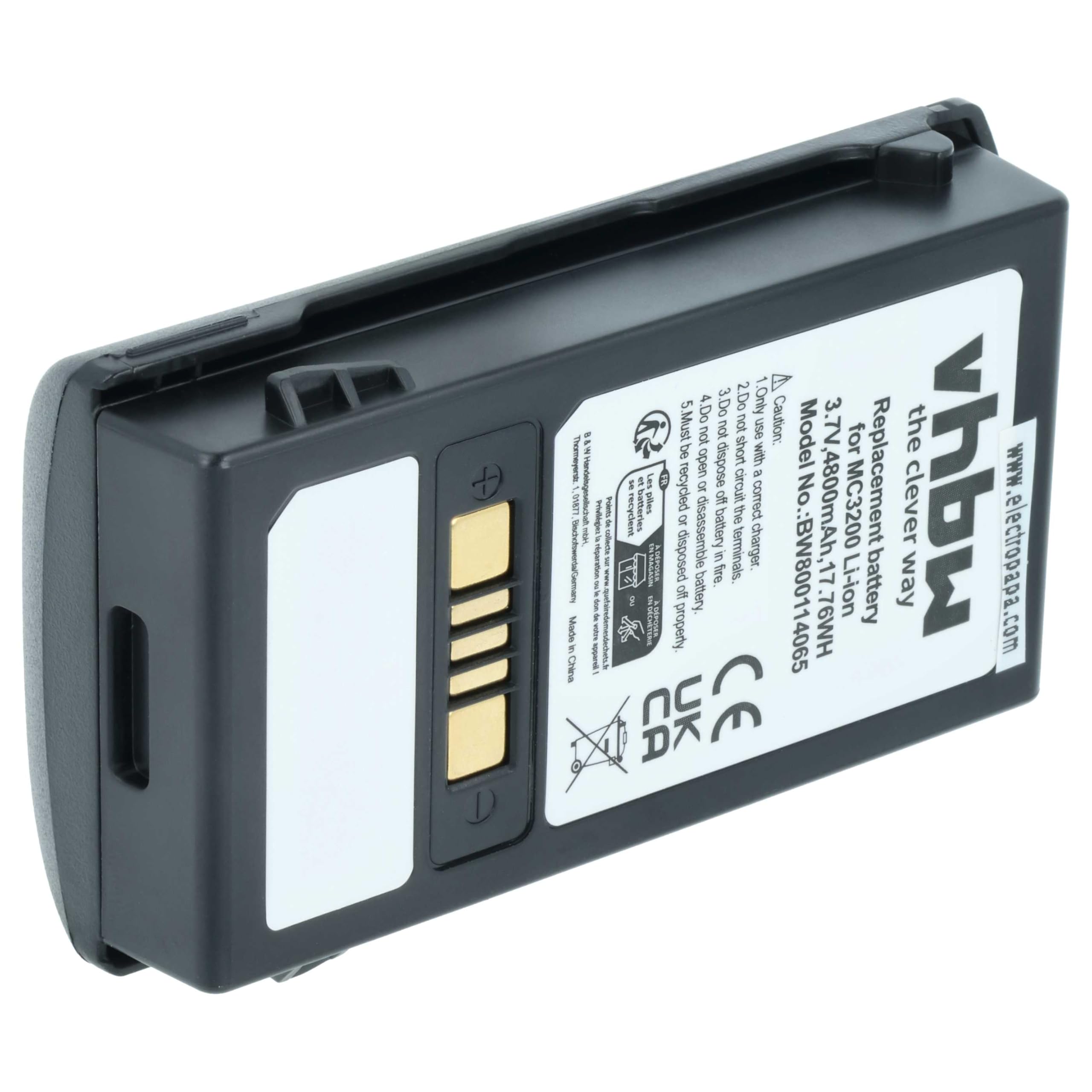 vhbw Batterie Compatible avec Motorola Symbol MC3200, MC32N0 Scanner de Code-Barre POS (4800mAh, 3,7V, Li-ION)