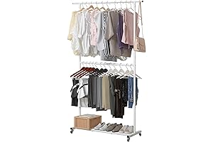 Sywhitta Double Rod Clothing Garment Rack