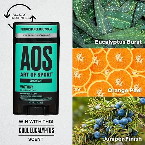 Miniatura 25 de Art of Sport Desodorante para hombre, sin aluminio, fragancia cítrica, hecho con botánicos naturales, jabón hidratante para árbol de té, hecho para