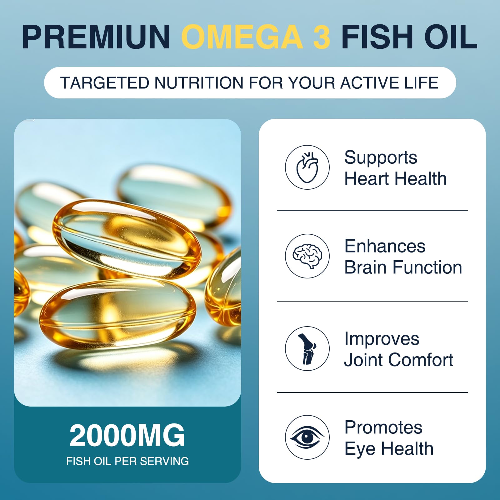 DRFOSTER Omega-3 Fish Oil 2000mg, 850mg EPA / 430 mg DHA,120 Softgels — Amazon image 3