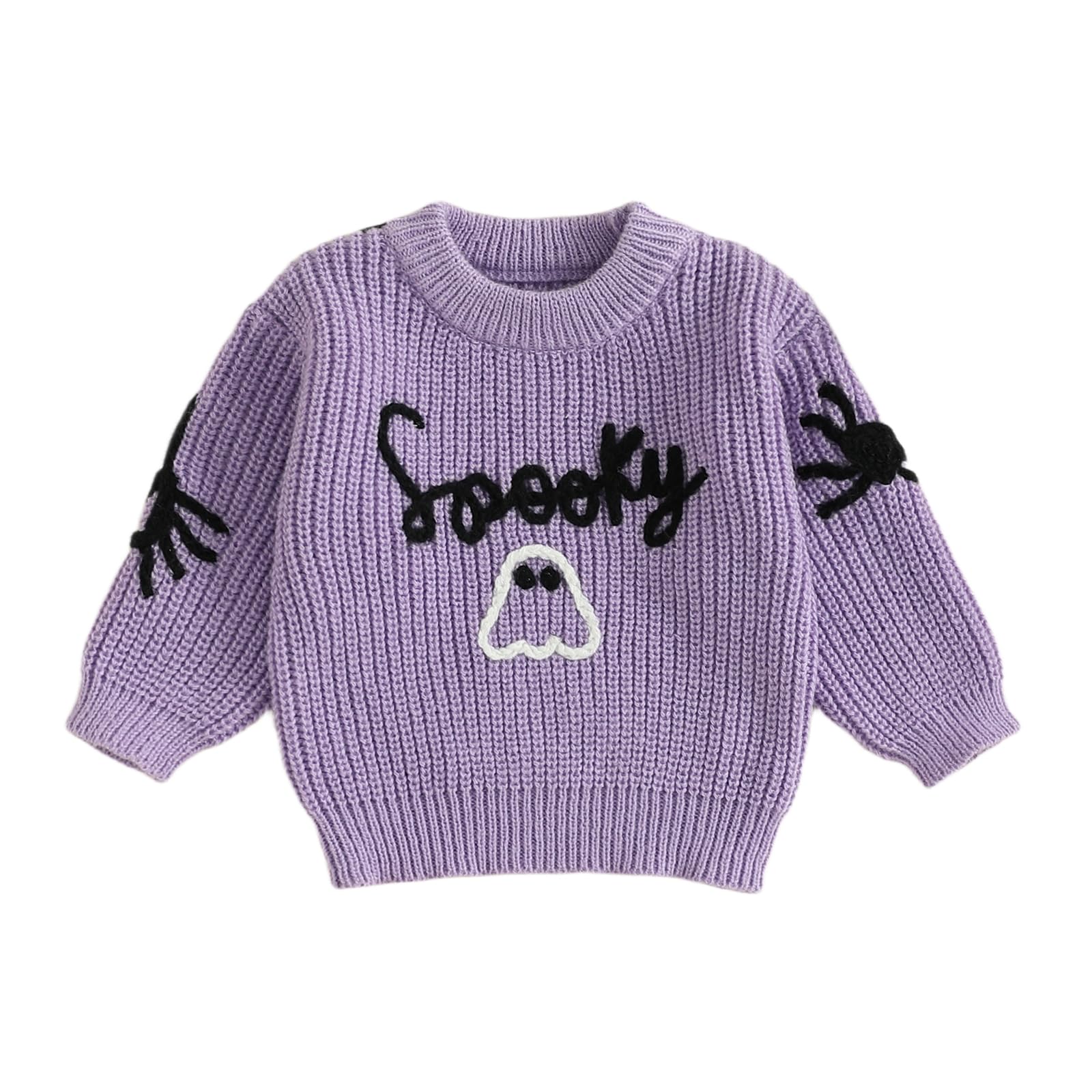 LSFYSZD Toddler Baby Girls Boys Halloween Pumpkin Sweaters Long Sleeve Crew Neck Winter Warm Knitwear Pullover Jumpers Top — view 82