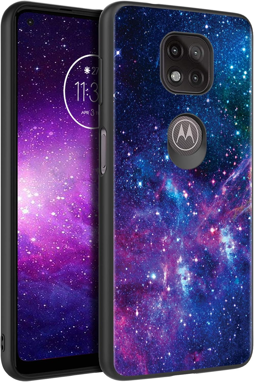 BENTOBEN Compatible with Moto G Power 2021 Case, Slim Fit Glow in The Dark Soft Flexible Bumper Protective Shockproof Anti Scratch Non-Slip Cases Cover for Motorola Moto G Power 2021, Nebula/Galaxy
