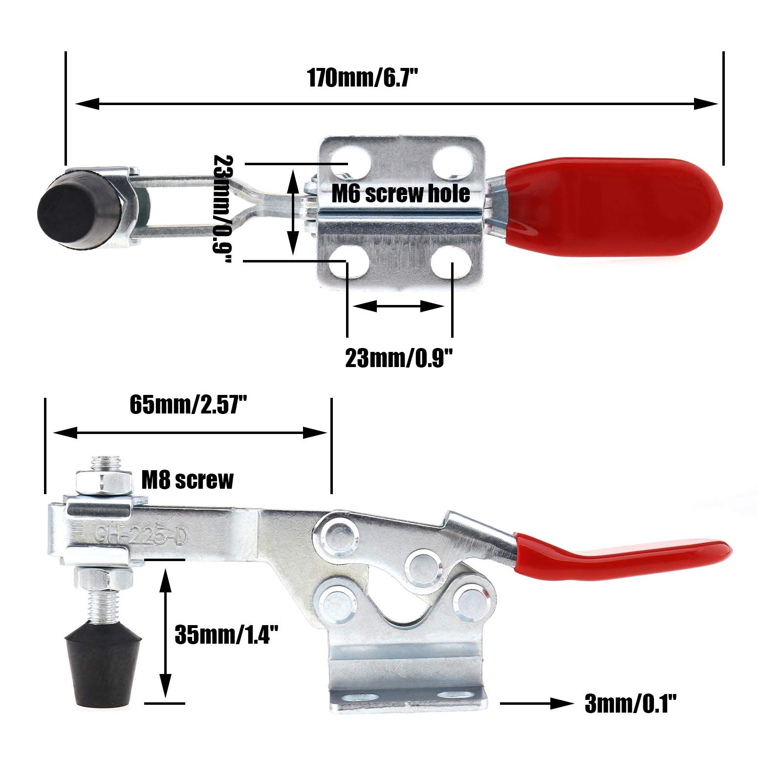 5pcs GH-225-D Barre Horizontale Bascule Clamp Kit de Libération Rapide Poignée Outil en Métal Tenant 230KG Capacité Frock Pince Machine Opération de Soudage