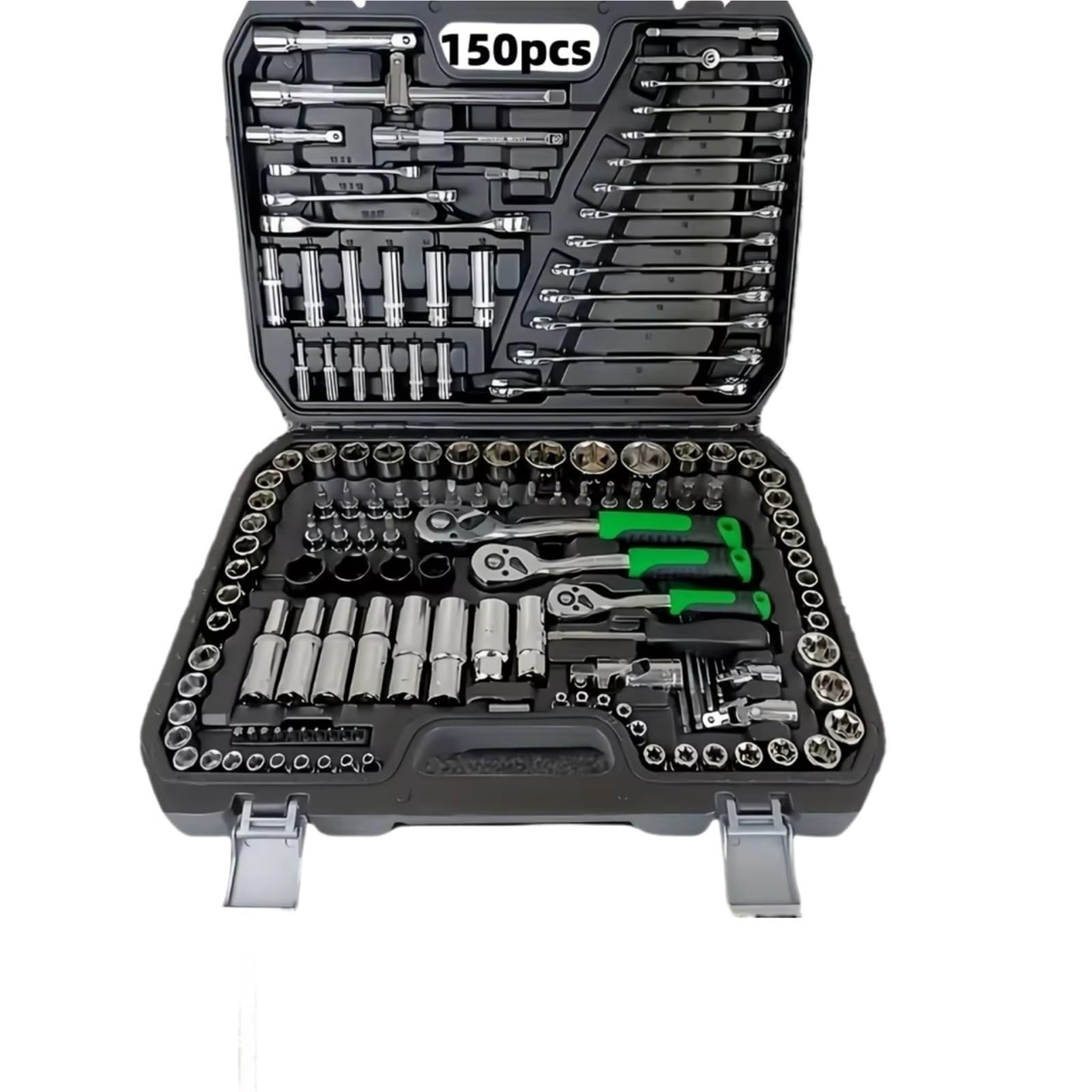 Kit d'outillage mécanique Ensemble D'outils De Réparation Mécanique Automobile Multifonctionnel Avec Douille Clé Et Cliquet Outils Manuels Outil À Cliquet Et Étui 150/46 Pièces