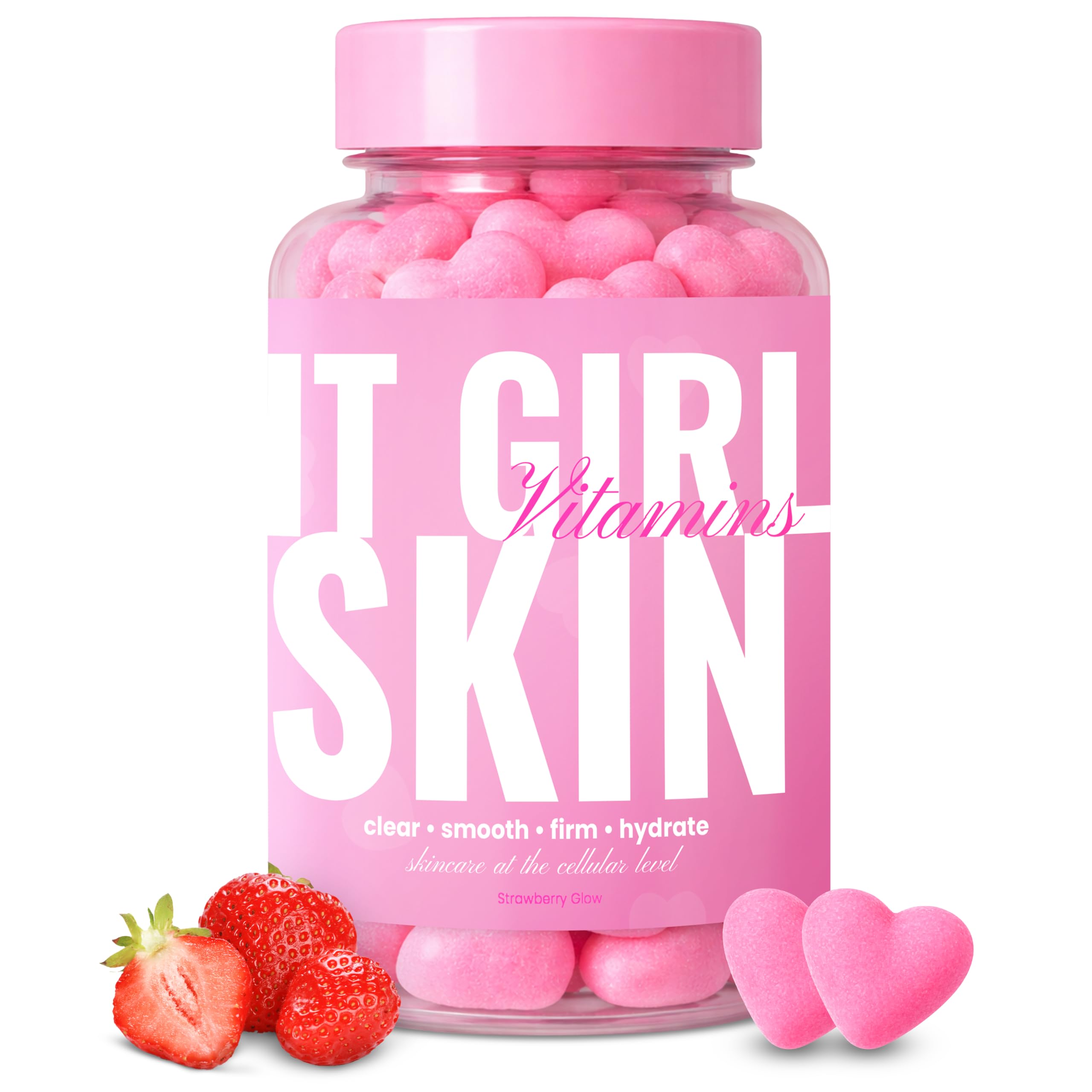 Skin Gummies for Women - Beauty Vitamin Gummy with Peptides, CoQ10, Retinol, Sea Moss, Collagen, Colostrum, L-Glutathione & Antioxidants for Hydrated, Clear, Firm, Glowing Skin