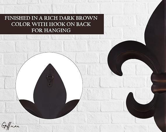 Fleur De Lis Wall Decor - Black Fleur De Lis Wall Decor Living Room Decor Aesthetic - Fleur De Lis Metal Flowers Wall Decor for Vintage Room Decor Office Decor Bathroom Decor French Kitchen Wall Decor
