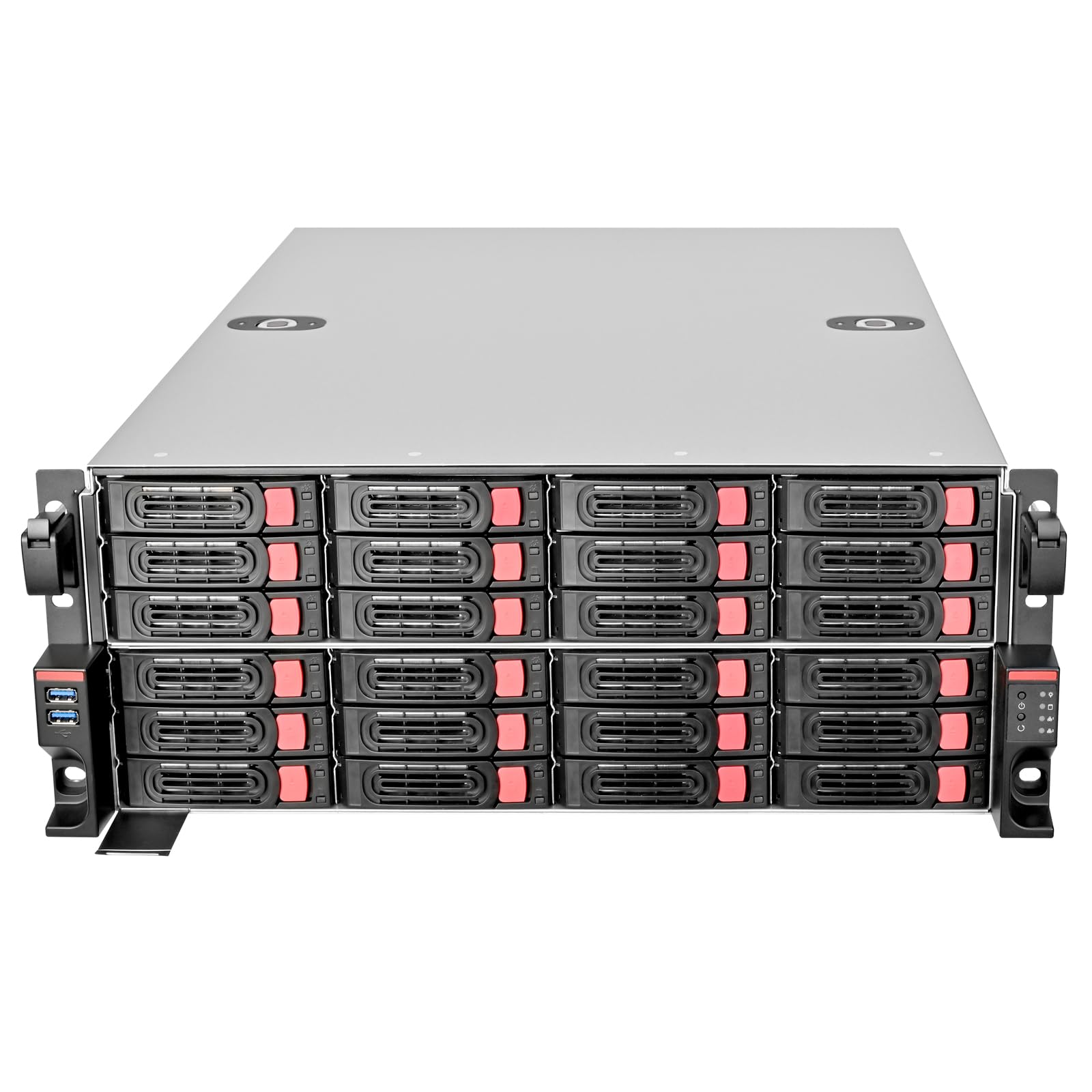 SilverStone Technology RM43-324-RS, Châssis de Stockage à Montage en Rack pour Disque Dur/SSD 2,5"/3,5" 24 Baies 4U avec Interface Mini-SAS HD SFF-8643 12 GB/s