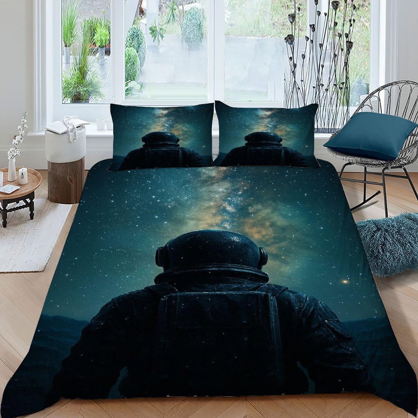 Astronaute Voie lactée housse évadez vous avec la parure adulte king