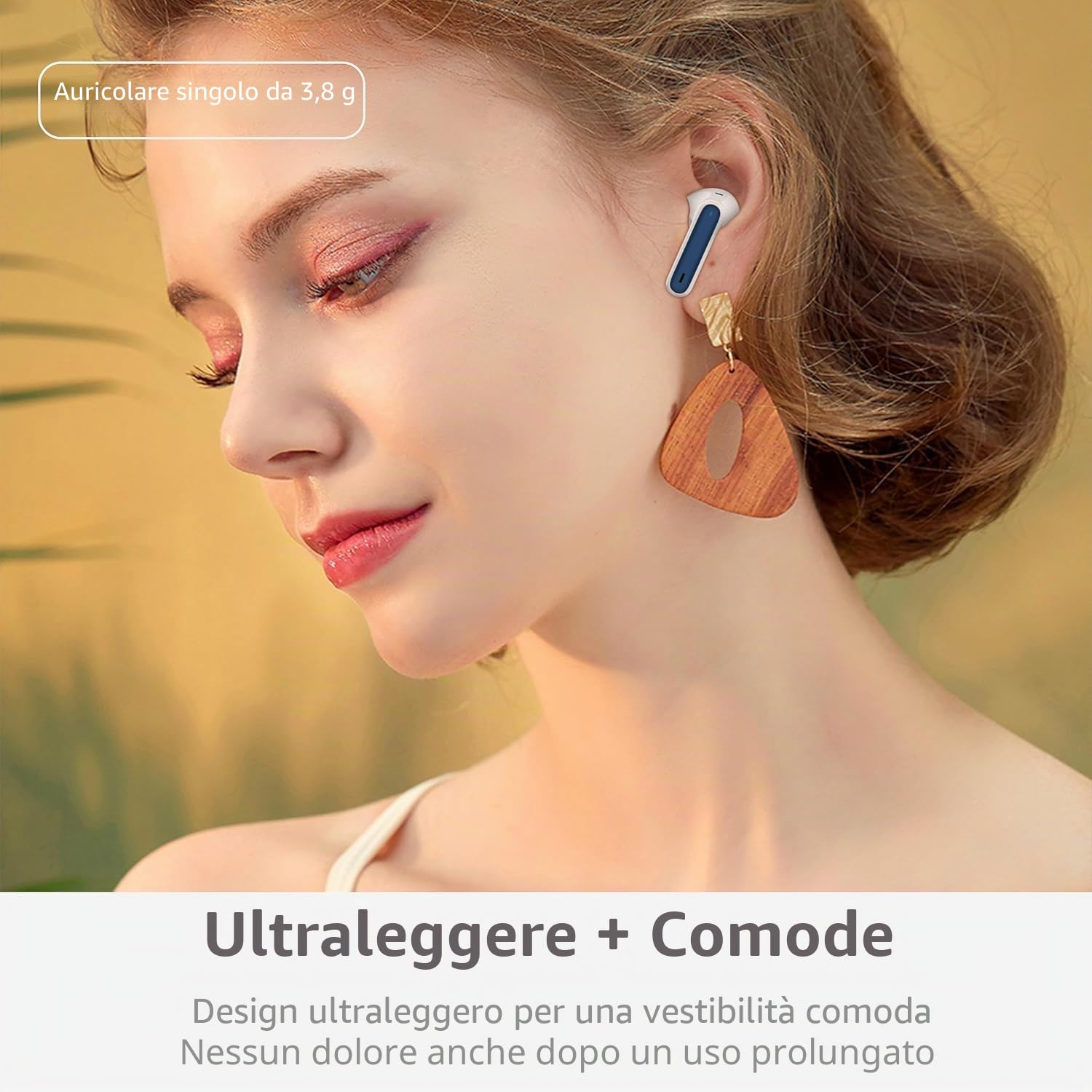 Cuffie Bluetooth 5.4 In Ear, Auricolari Bluetooth HiFi Stereo con 4 Microfoni ENC Cancellazione Rumore, 40 Ore Cuffie Wireless LED, IP7 Impermeabili Cuffiette, Cuffie Senza Fili USB-C, Blu Reale