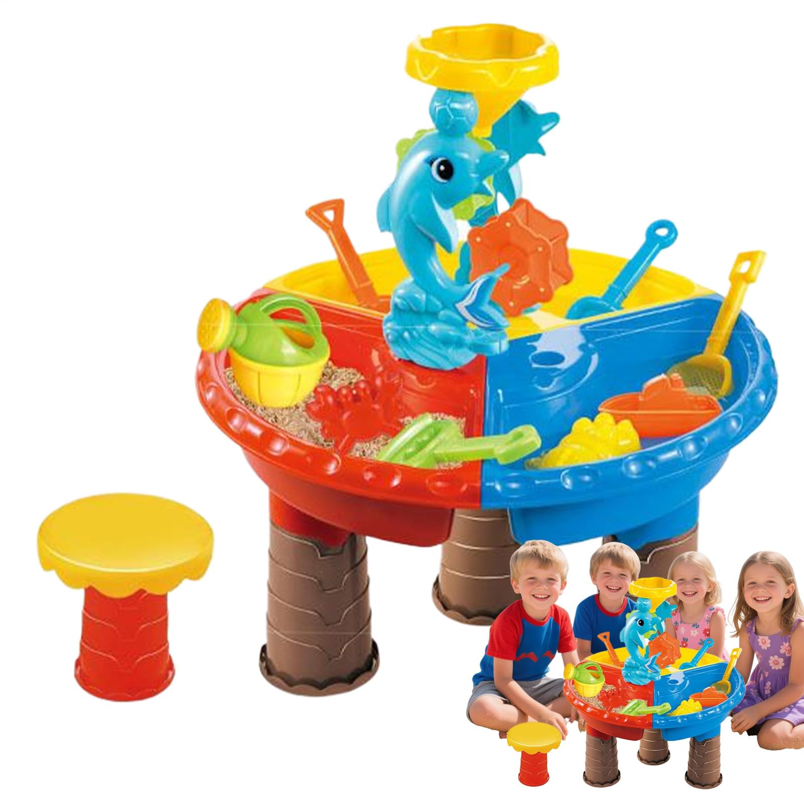 Water Sensory Table - Educational Sand Play Tables Size Large Interactive Kids Toy Learning Station | Long Lasting Creatives Preschool Sensory Water Sand Games Equipment for Indoor Outdoor Fun