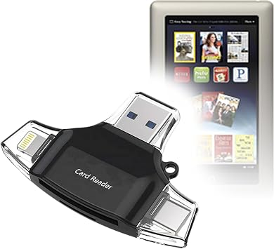 BoxWave Smart Gadget Compatible with Barnes & Noble Nook Tablet 7 in - AllReader SD Card Reader, microSD Card Reader SD Compact USB - Jet Black