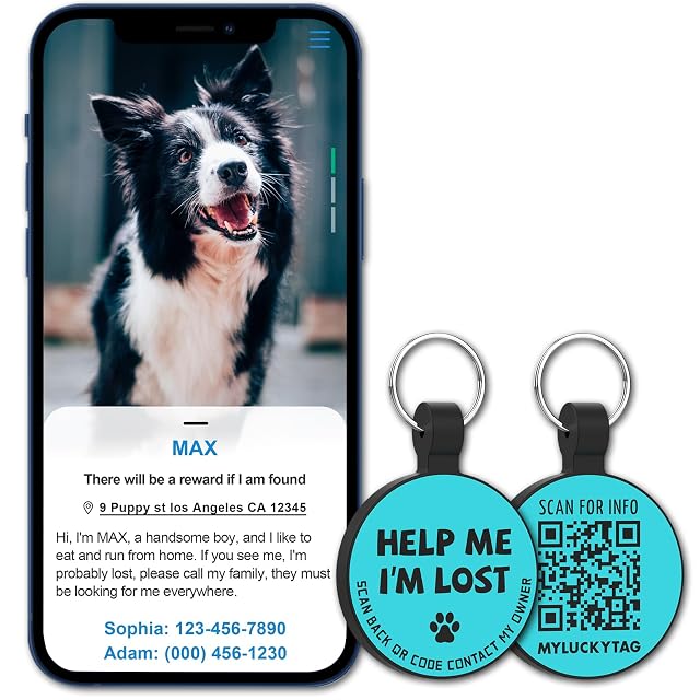 Foto 4 de 6 de MYLUCKYTAG ID de silicona silenciosa para mascotas con código QR