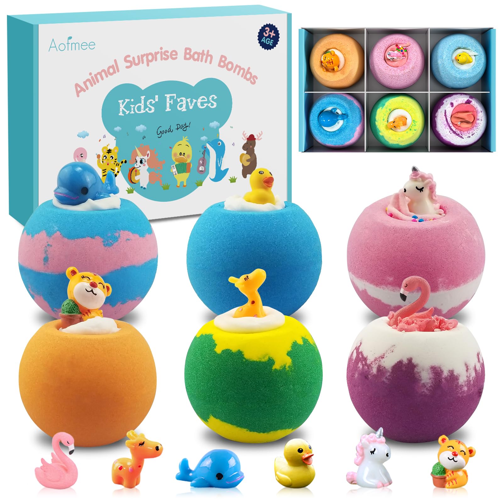 Aofmee 6 pcs Bath Bombs