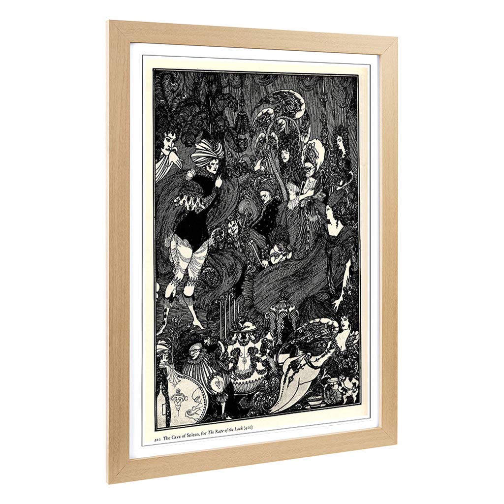 Big Box Art Framed Print of Aubrey Beardsley The Cave of Spleen Design | Wall Art Picture | Home Decor for Kitchen, Living Room, Bedroom, Hallway, Oak, A2 / 24.5x18 Inch / 62x45cm