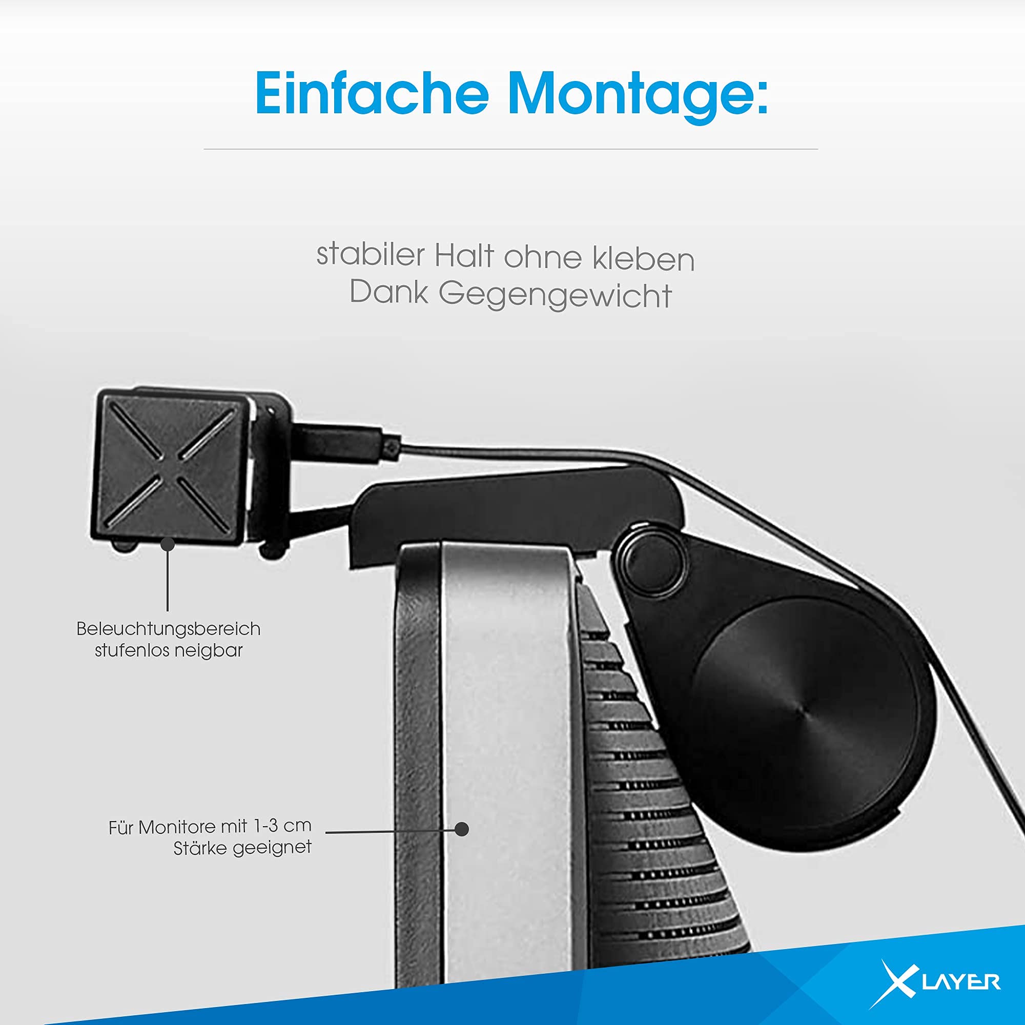 Xlayer Monitor-Lampe USB Monitorlampe 6 W noir