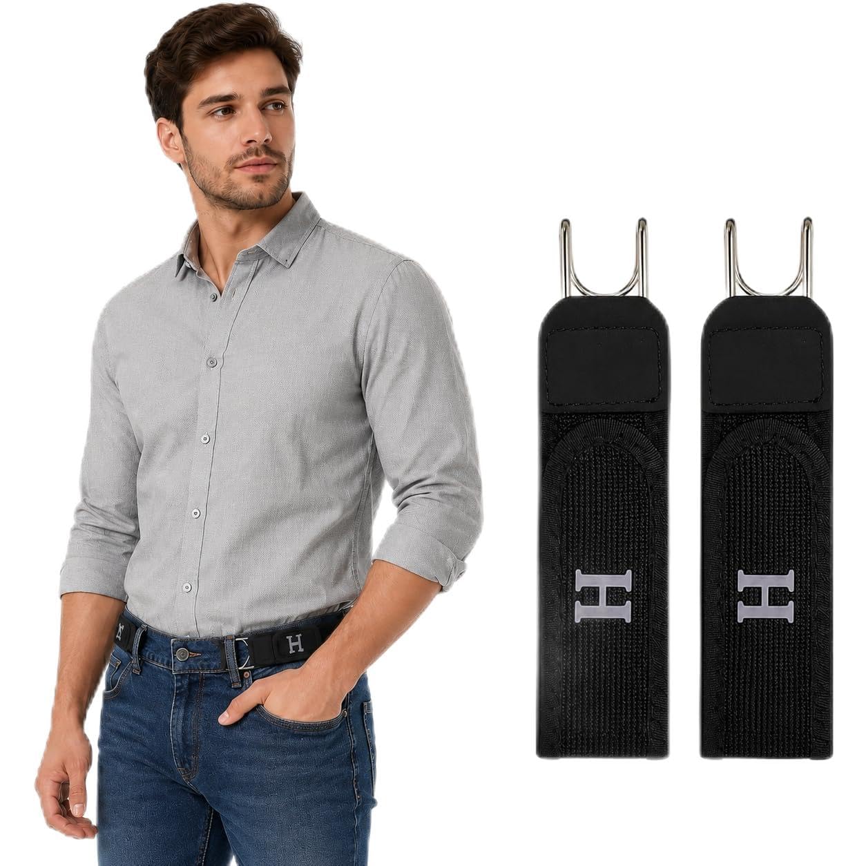 puji Buckleless Elastic Belt for Men & Women (2 Pack) – Adjustable Stretch Waist Belt with Metal Hook, Invisible Buckle-Free Comfort Belt for Jeans, Pants, Work, Travel & Daily Wear-picture-14