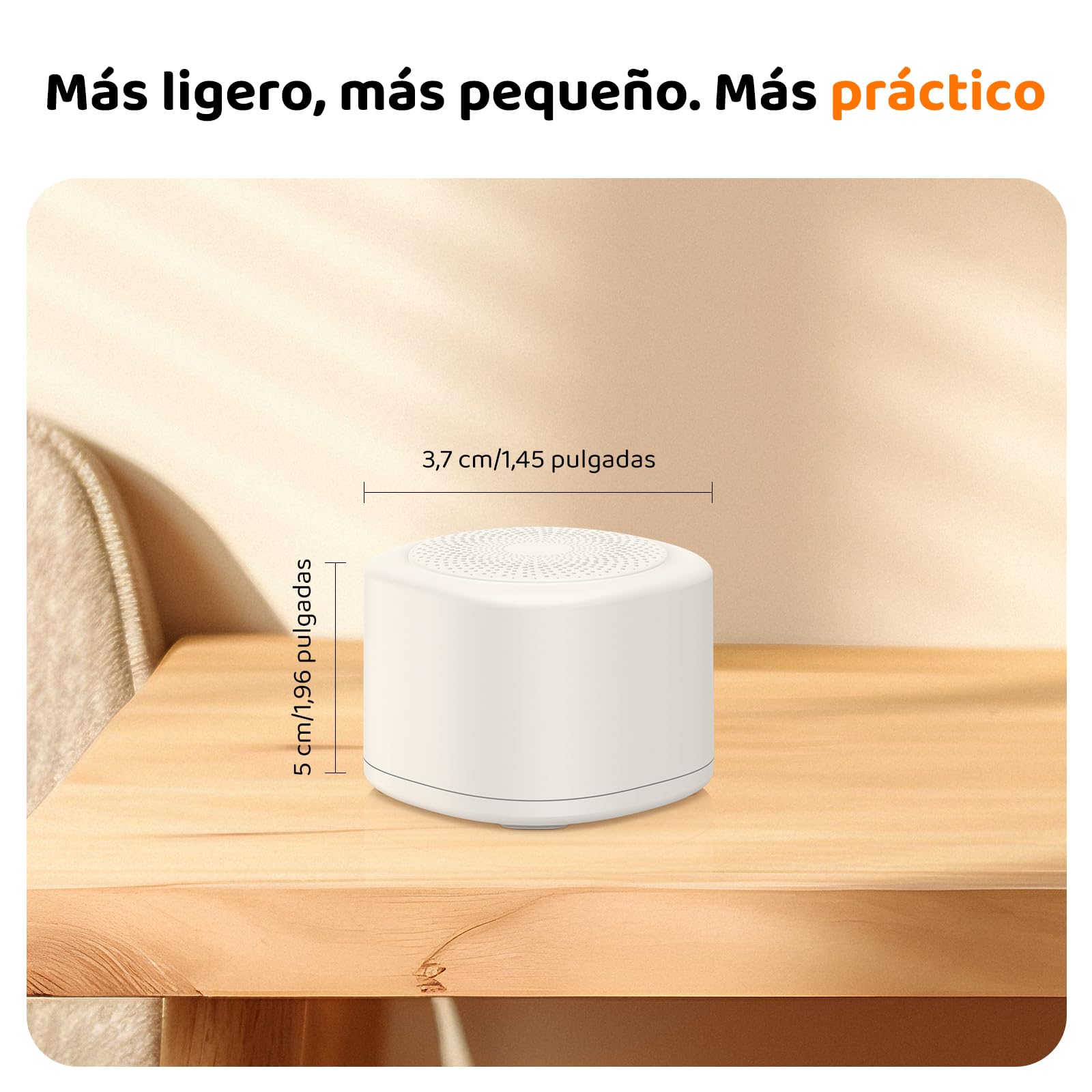 Ruido Blanco Bebe, Adultos White Noise Machine con 20 Sonidos para Dormir & Luz Nocturna | Portátil con Memoria para Música Relajante, Sonidos del Océano y Brown Noise (USB-C)